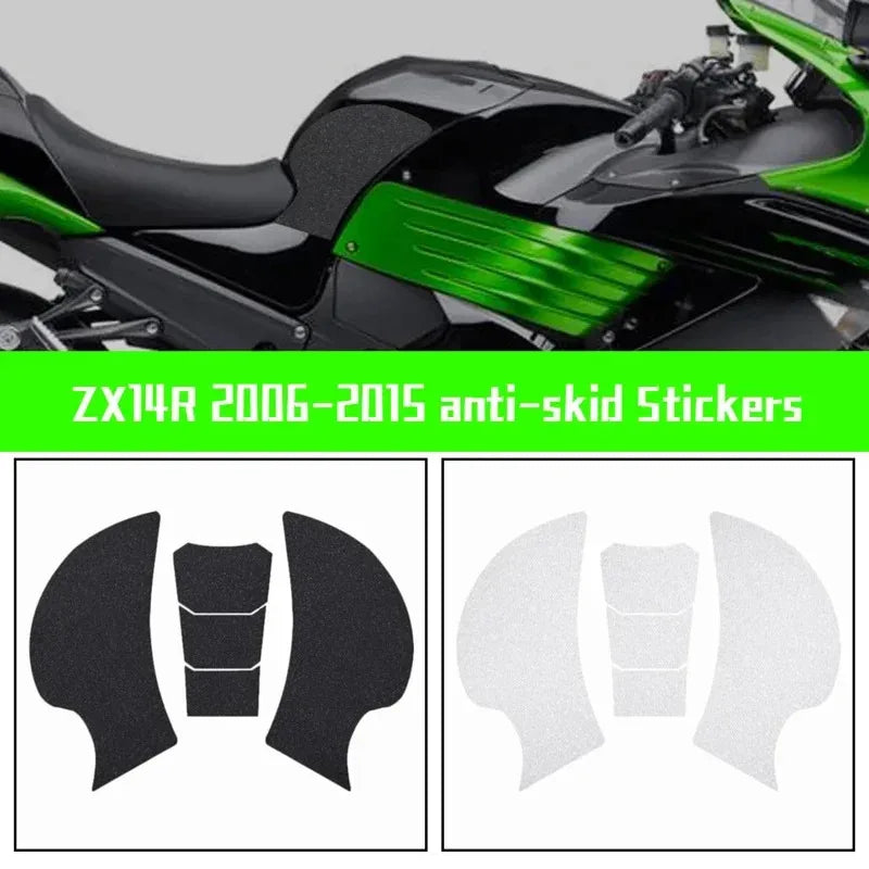 For KAWASAKI ZX-14R ZX14R ZZR1400 GTR1400 2006-2015 Motorcycle Fuel Tank Anti-Slip Pads Gas Knee Traction Adhesive Protector