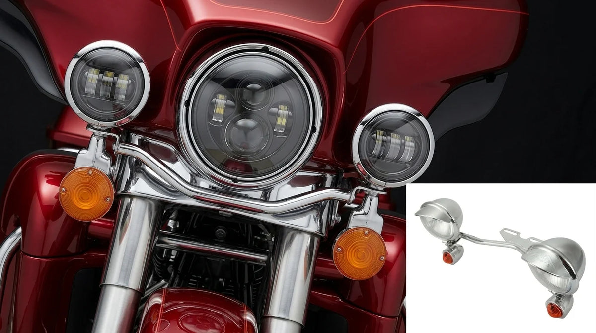 Motorcycle Auxiliary Fog Light Bracket For Harley Cruise Crown Prince Honda Suzuki Yamaha Motorbike Spot Turn Signal Lamp Holder