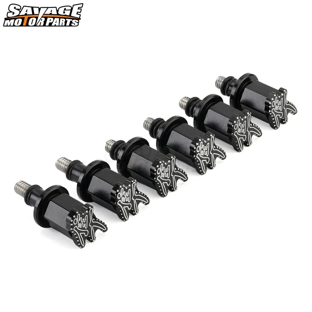 2020 HAYABUSA Motorcycle 6 PCS 3D Engraved Ball Cut Front Fender Screw Bolts For SUZUKI GSX1300R HAYABUSA 2008+ Eliminator Parts