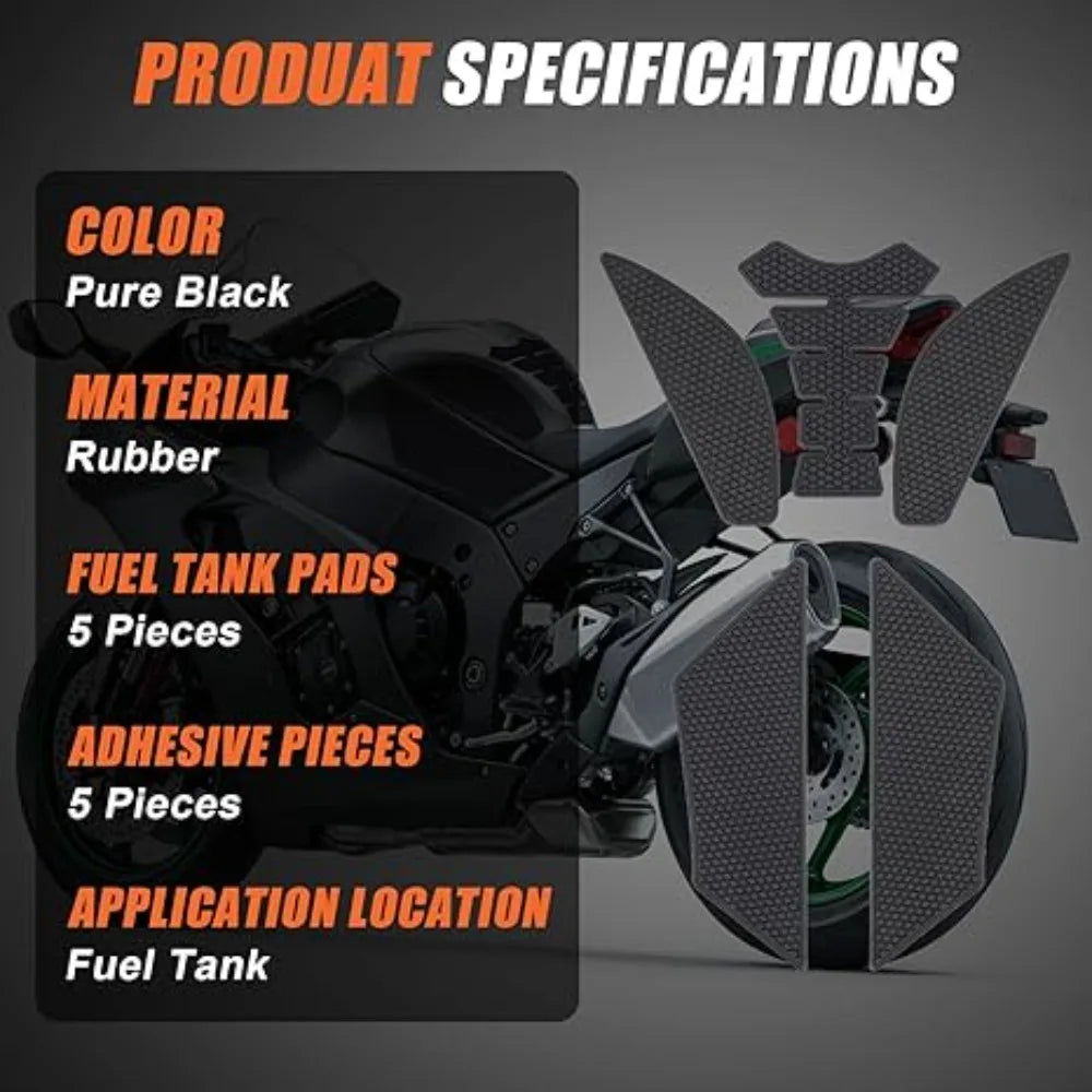 Motorcycle Fuel Tank Pads Anti-Slip Fuel Tank Pad Tank Protectors Accessories for Ninja ZX10R ZX-10R 2011-2025