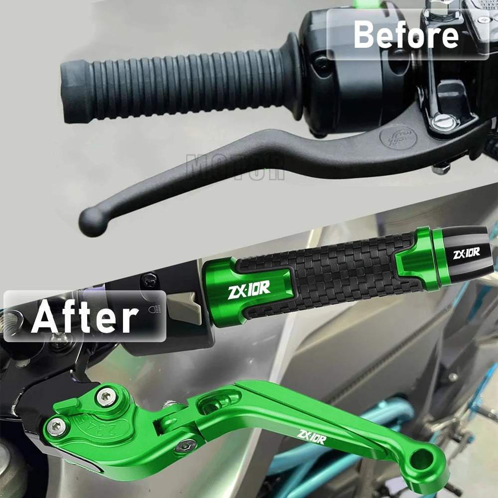 ZX 10R 2023 2024 Motorcycle For KAWASAKI ZX10R ZX-10R 2022 2021 2020 2019 2018 2017 2016 Brake Clutch Levers Handlebar grip ends