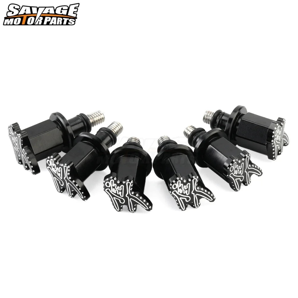 2020 HAYABUSA Motorcycle 6 PCS 3D Engraved Ball Cut Front Fender Screw Bolts For SUZUKI GSX1300R HAYABUSA 2008+ Eliminator Parts
